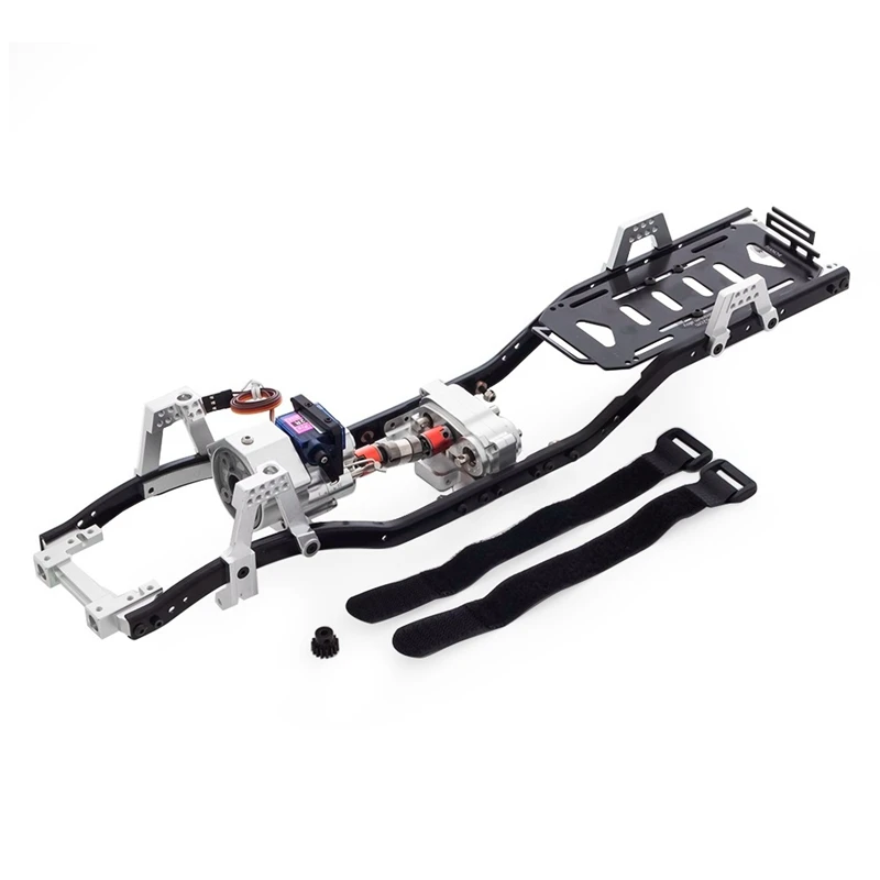 

313Mm Wheelbase Prefixal Shiftable Gearbox Metal Chassis Frame for 1/10 RC Crawler Car Axial SCX10 & SCX10 II 90046