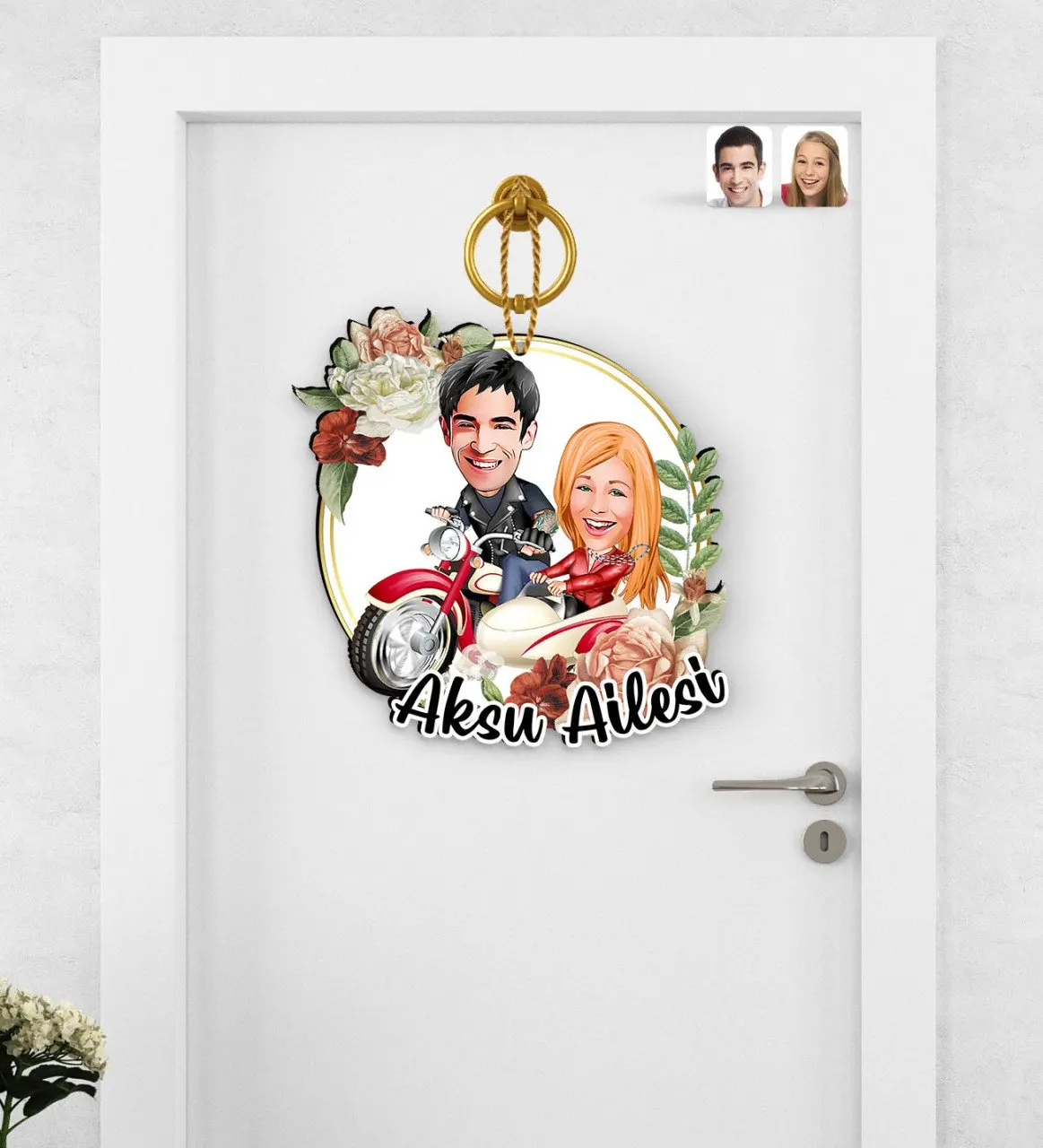 

Персонализированная карикатура для деревянной двери на День Св. Валентина Су-12