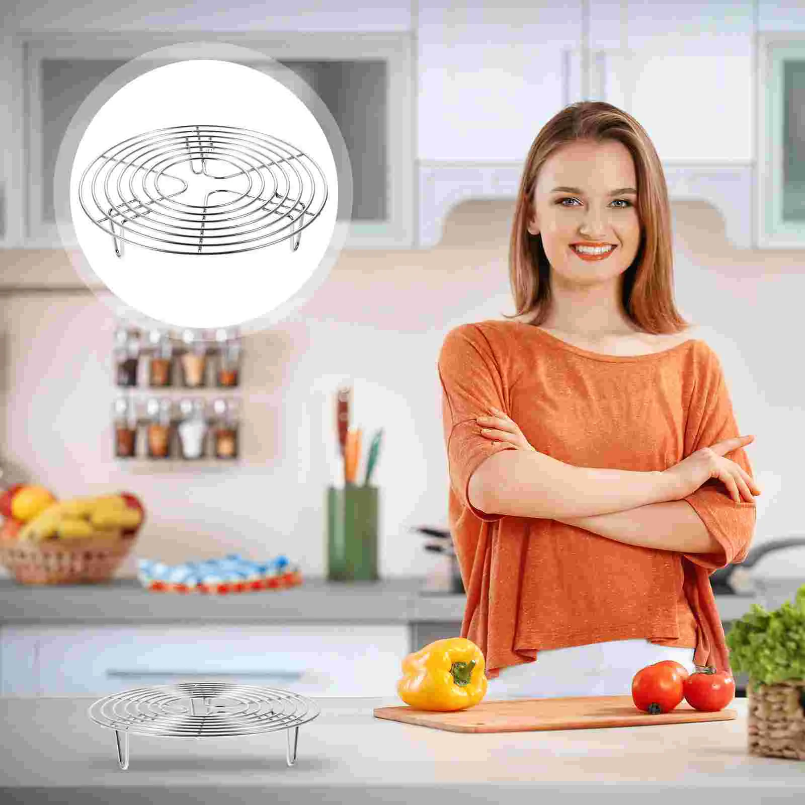 

Rack Steamer Steam Stand Steaming Pot Trivet Round Cooking Cooling Pressure Steel Cooker Stainless Basket Tray Baking Egg Racks