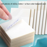 100 pieces transparent sticky notes with scrapes stickers sticky simple and high value note paper for student office stationery