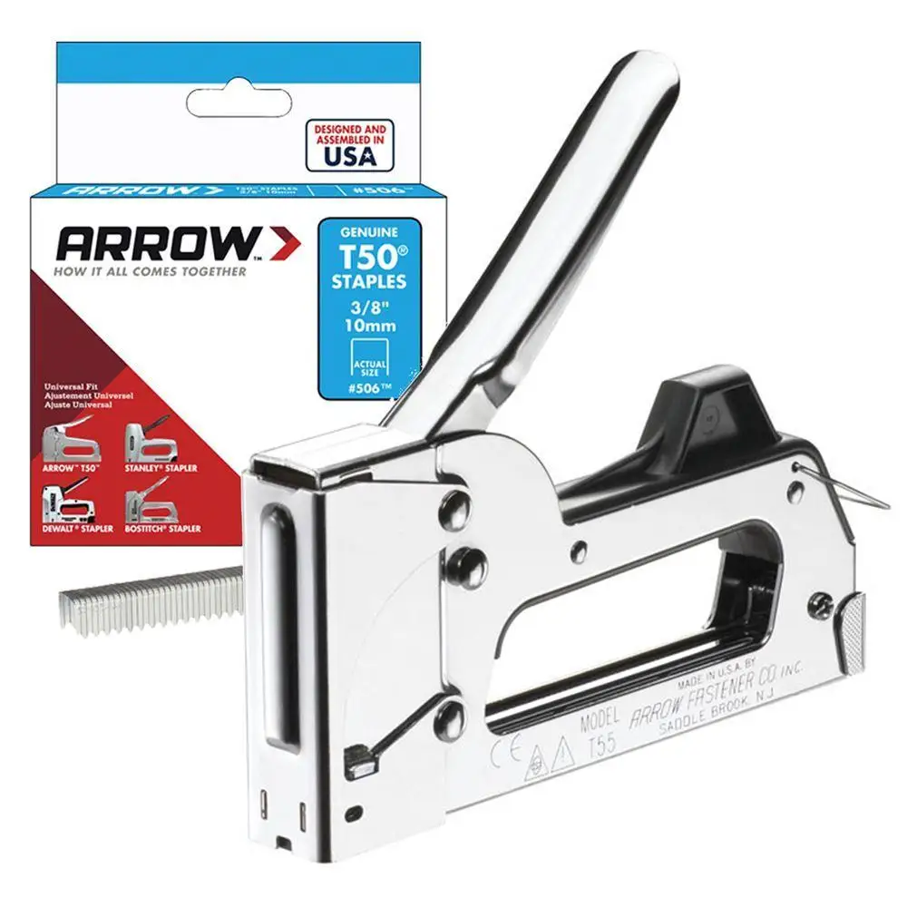 

Arrow T55C 6-14mm Professional Mechanical Stapler Gun + 1250 Pcs Staples