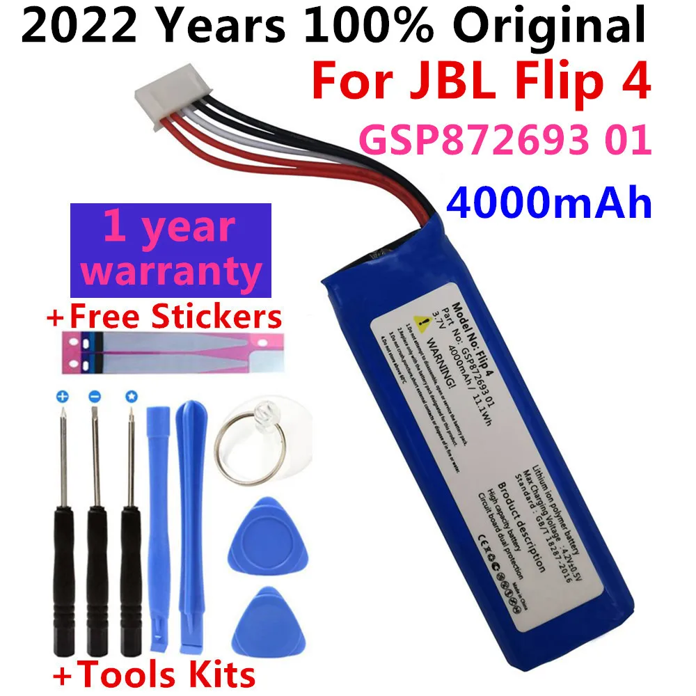 

New 3.7V 4000mAh Battery GSP872693 01 Rechargeable Battery Pack for JBL Speaker Flip 4, Flip 4 Special Edition battery