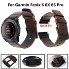 Ремешок для наручных часов Quickfit, кожаный браслет для Garmin Fenix 6 6X Pro 5X 5 Plus 3 3HR 935 945 S60 Fenix 7X 7, 22 мм 26 мм