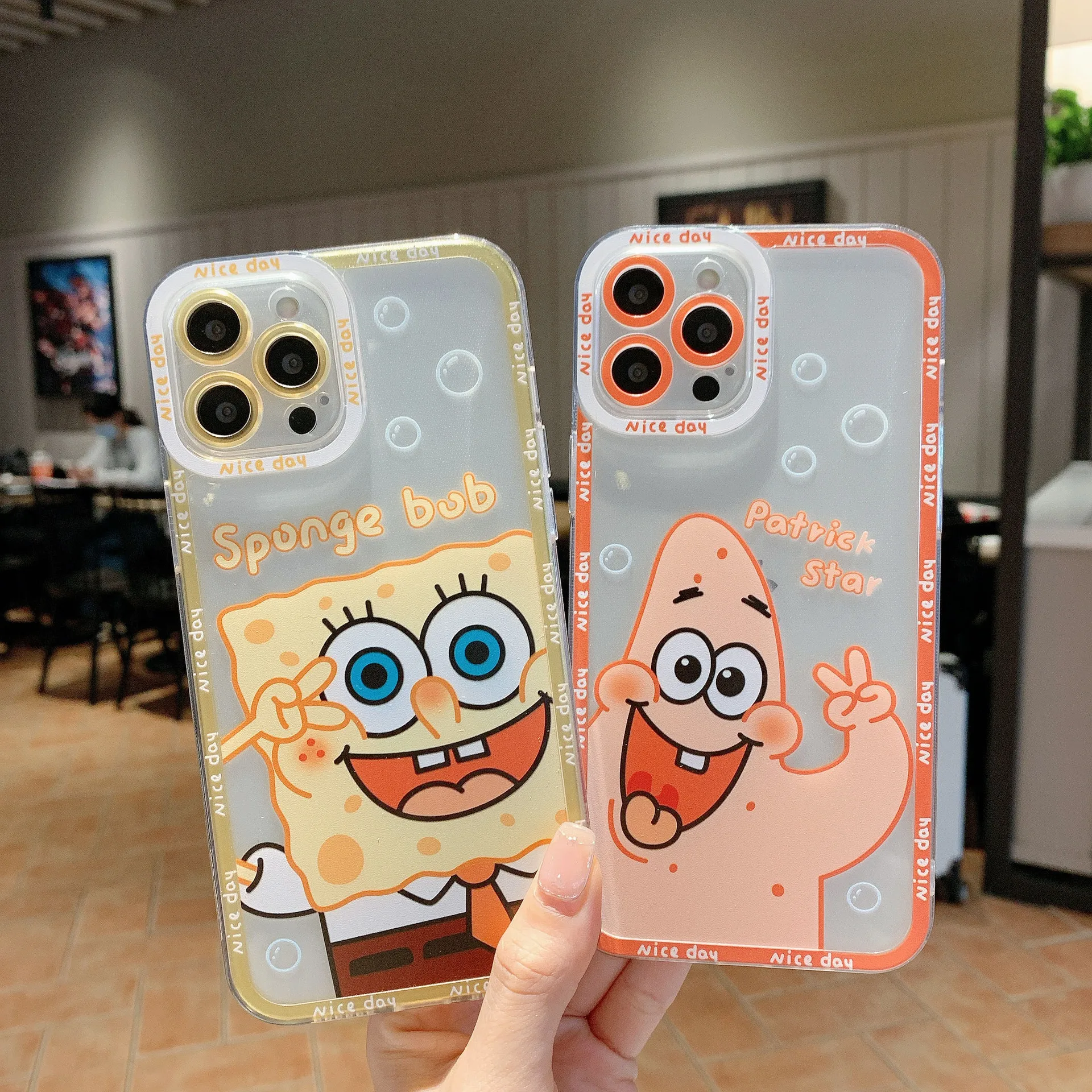 

SpongeBob pie star Phone Cases For iPhone 13 12 11 Pro Max Mini XR XS MAX 8 X 7 SE Transparent Soft Shell
