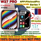 Оригинальные Смарт-часы iwo W27 Pro с функцией NFC, Siri 45 мм, серия 7, беспроводное зарядное устройство, ЭКГ, Bluetooth, звонки, IP68 Водонепроницаемые Смарт-часы