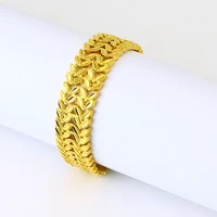16mm thick wrist bracelet for men fashion jewelry 18k yellow gold filled vintage style solid wristband chain gift