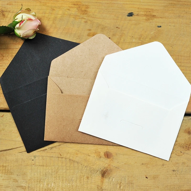 

Pack of 20 Kraft Envelopes Solid Color Envelopes Cash Envelope for Wedding Party 85DD