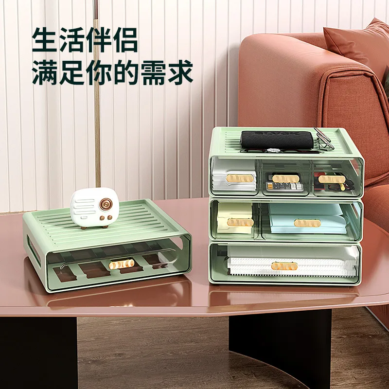

Translucent Drawer Desk Storage Box Plastic Document Sundries Holder Cosmetic Cabinet Organizer Desktop Makeup Organizer Case