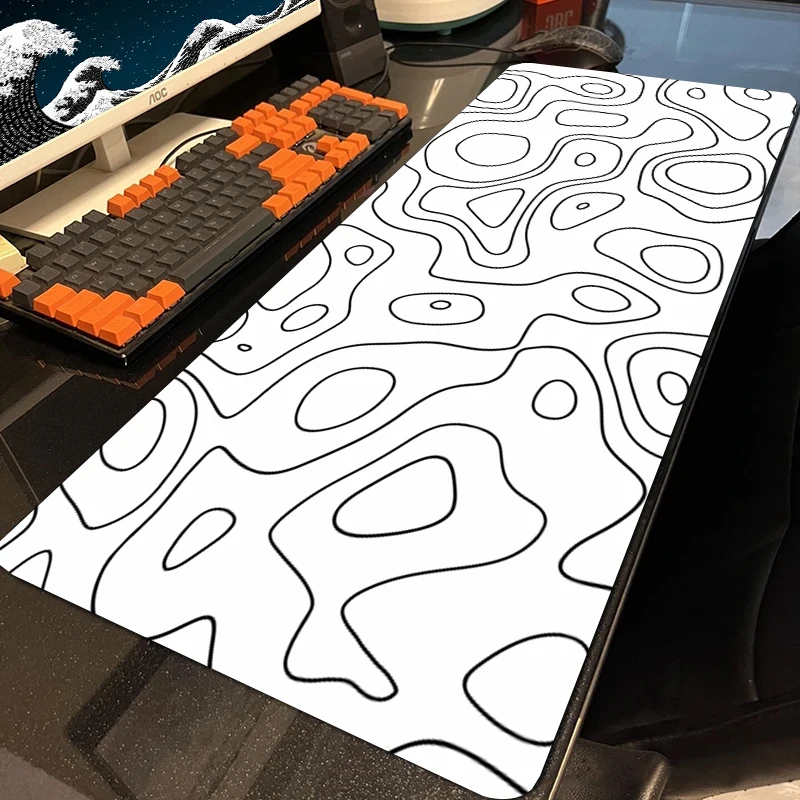 

Simple Line Mousepad Black And White Gamer Mousemat Gaming Desk Mat Abstract Original Mouse Mat Keyboard Pad Design Mouse Pad