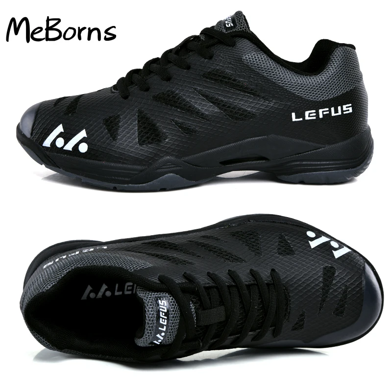 

New Training Tennis Shoes Men Women Size 36-45 Black Orange Breathable Badminton Shoes Couples Light Weight Tennis Sneakers