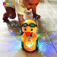 cute duck bubble machine for kids automatic soap bubble blower toy for baby magic bubble gun childrens summer outdoor toys gifts