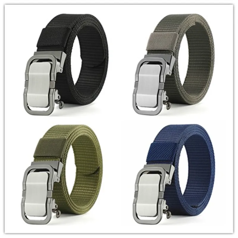Men's Canvas Nylon Automatic Buckle Tactical Male Outdoor Belt for men High Quality Army Waist Strap