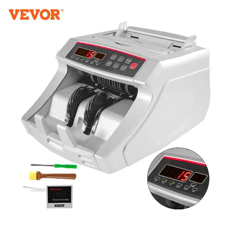 

Счетчик банкнот VEVOR, 1000 шт./мин, с функцией UV и MG