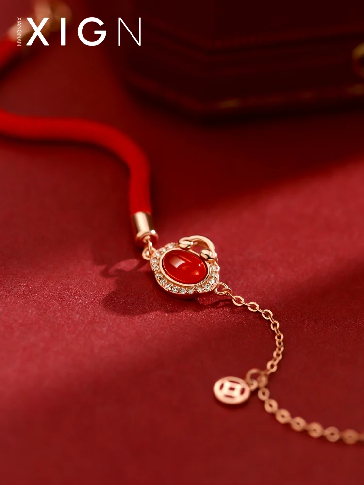 Браслет Xign из агата Lucky Lock стерлинговое серебро 925 пробы год судьбы 2025 змея