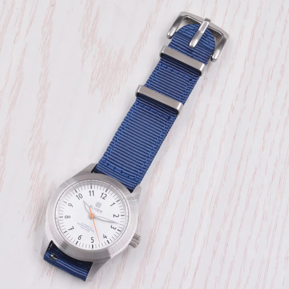 BLIGRT 39 мм NH35 Механизм Нейлоновый ремешок Сапфировое стекло Корпус из нержавеющей