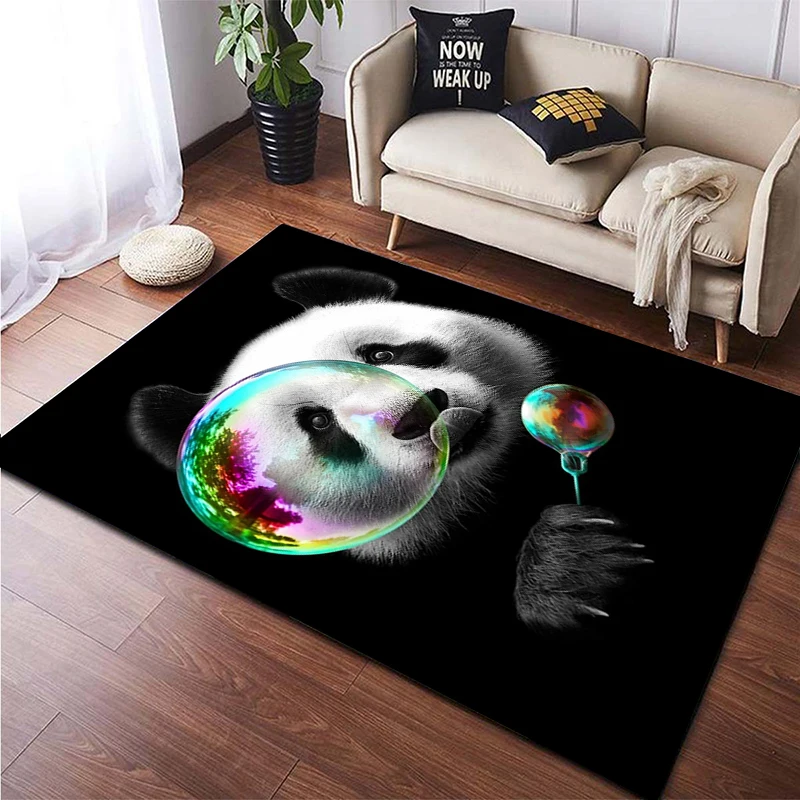 

Animal panda pattern custom non slip carpet living room doormat home decoration children's crawling mat area rug yoga mat