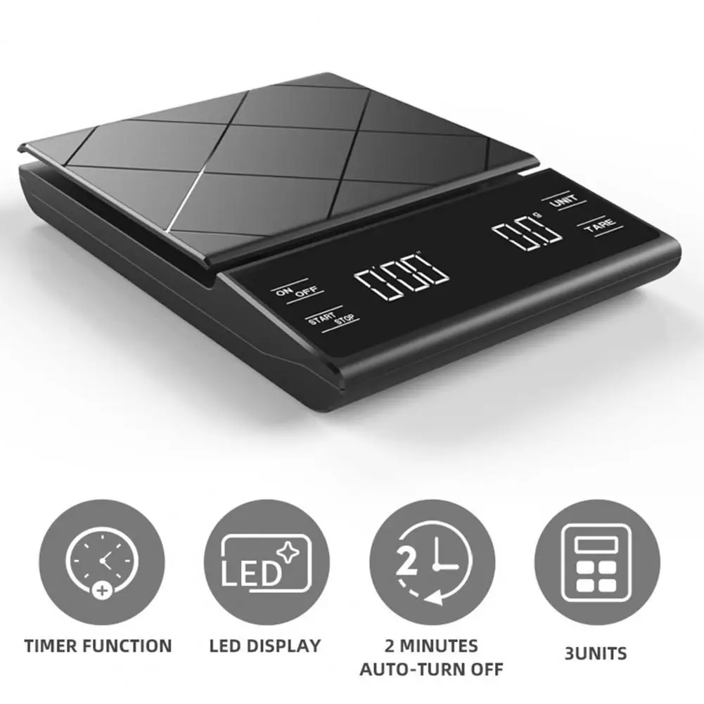 

Kitchen Scale With Digital Electronic Precision Timer LED ABS Grams Ounces Kitchen Scale High Precision Kitchen Scales