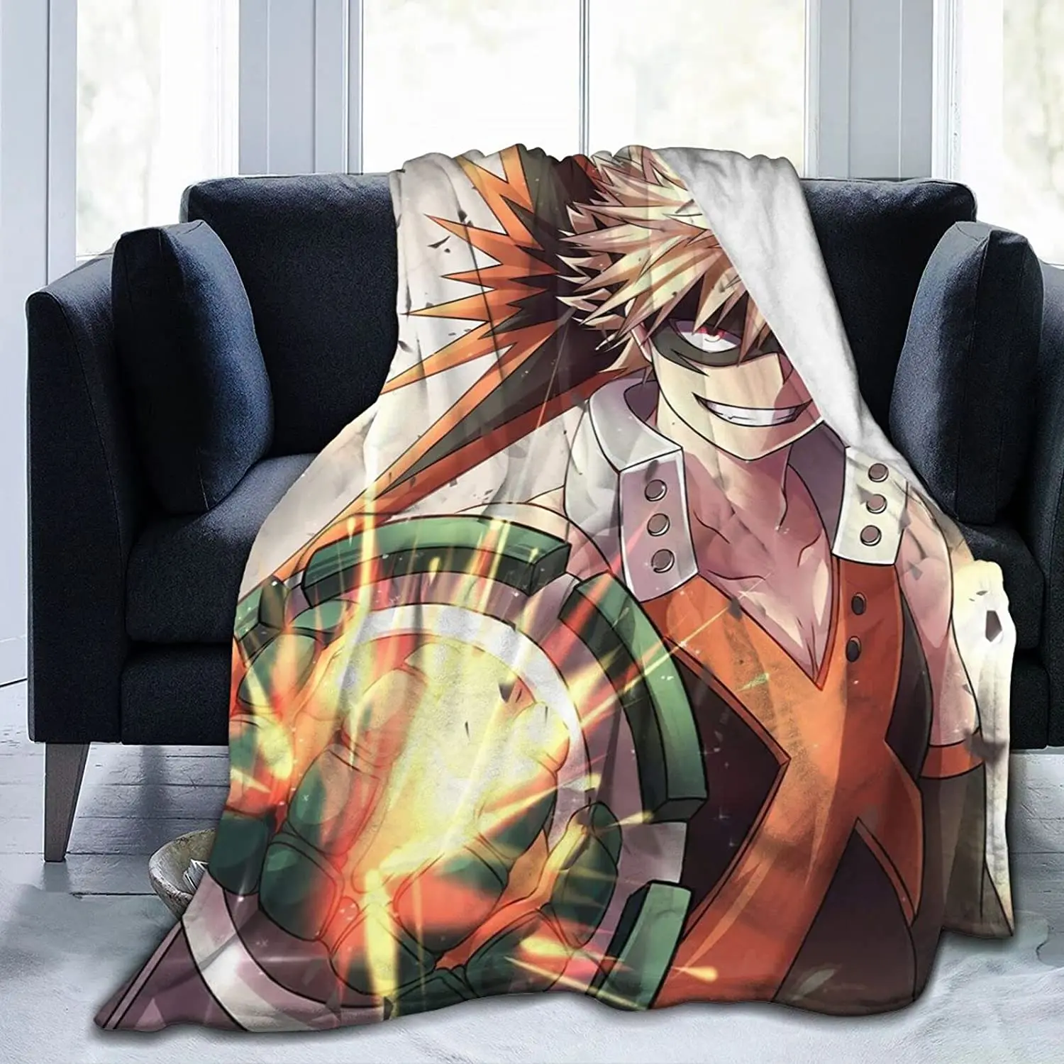 

Bakugou Bnha Soft Flannel Blanket Lightweight Fleece Blanket Air Conditioner is Suitable for Bedroom Living Room Sofa