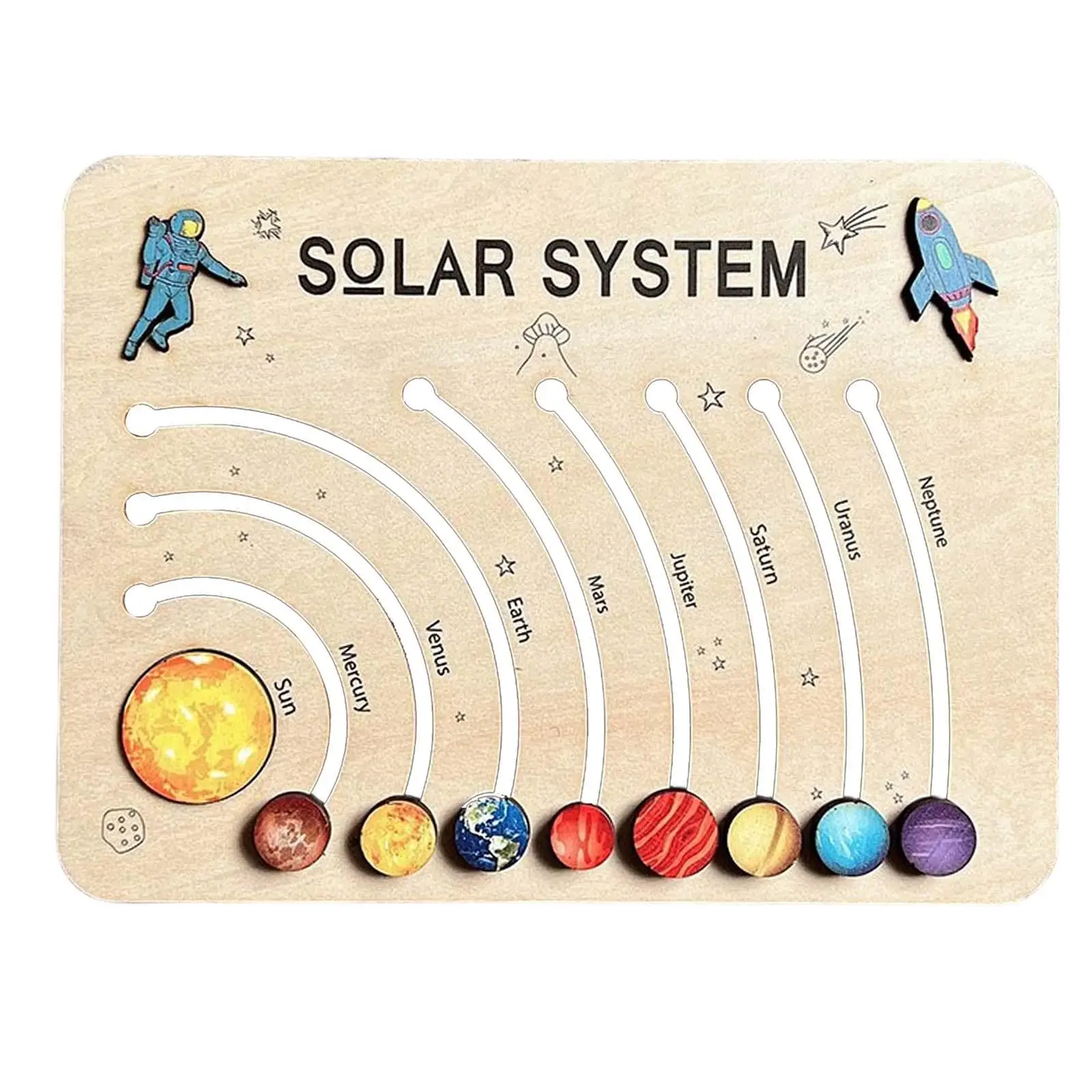 

Игрушка-пазл с солнечной системой, сенсорные игрушки для малышей, Интерактивная деревянная игрушка для родителей и детей