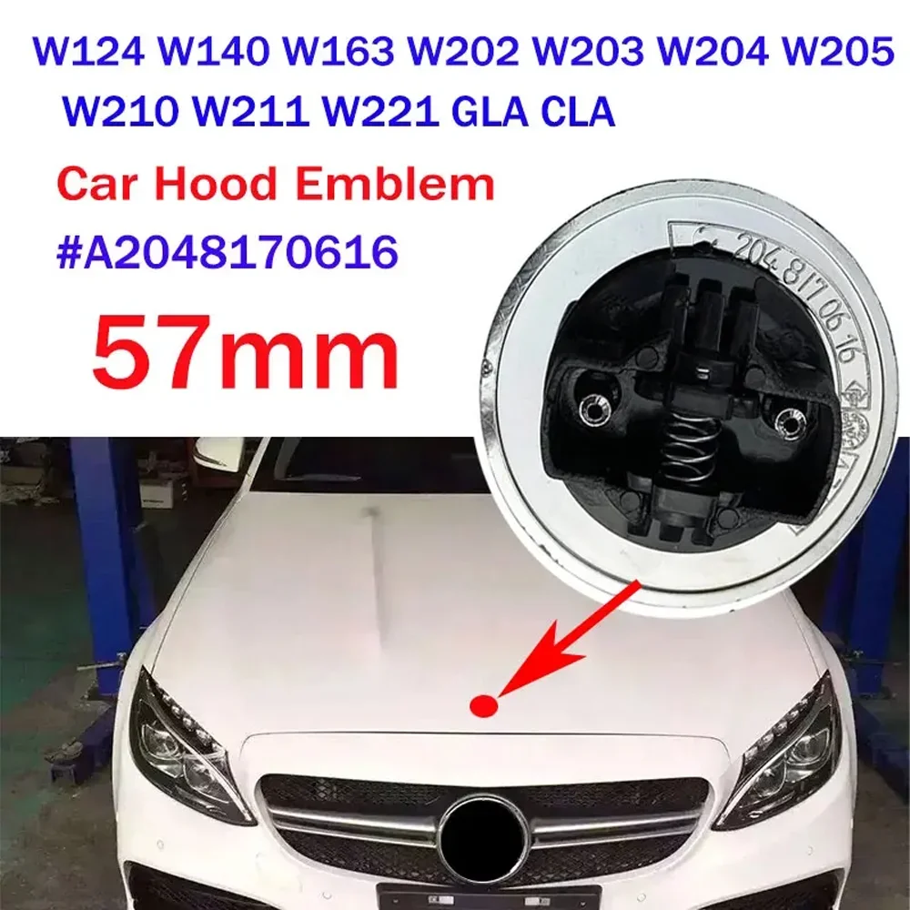 1 шт. - ZZ-57 мм Эмблема на капот автомобиля для Mercedes-Benz AMG W124 W140 W163 W202 W203 W204 W210 W211 W205 A2048170616 (art.: 3920db85d5d71) - 3920db85d5d71