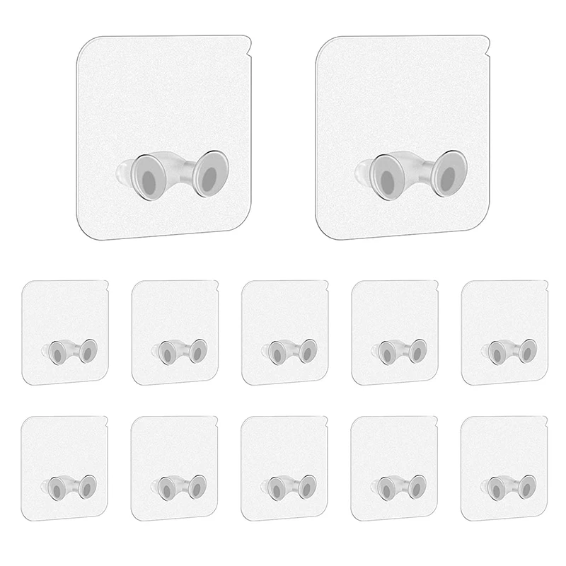 

5/10/20pcs Adhesive Hooks Space Saver Rack Wall Hanger Shower Heavy Load Transparent Strong Self Hooks Kitchen Bathroom Gadgets