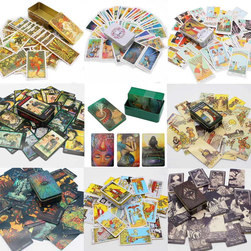 

Light Seers Tarot Deck in a Tin Box Gilded Edge For Beginners Fortune Telling Game Card Light Seer's Oracle 78 Card Deck