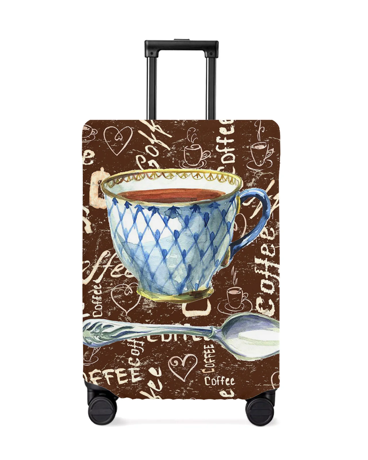 

Retro Style Coffee Sugar Travel Luggage Cover Elastic Baggage Cover For 18-32 Inch Suitcase Case Dust Cover Travel Accessories