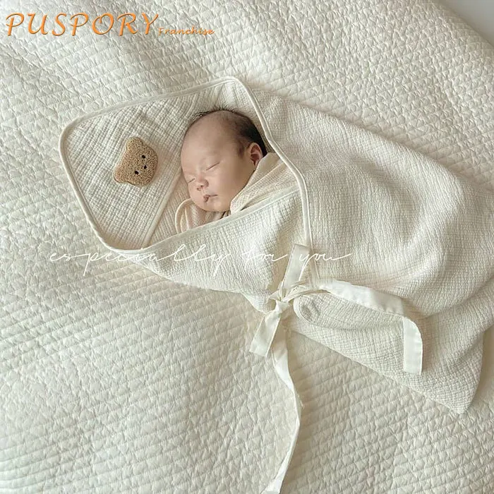 

Полотенце из чистого хлопка для новорожденных, мягкая приятная для кожи ткань с мультяшным медведем