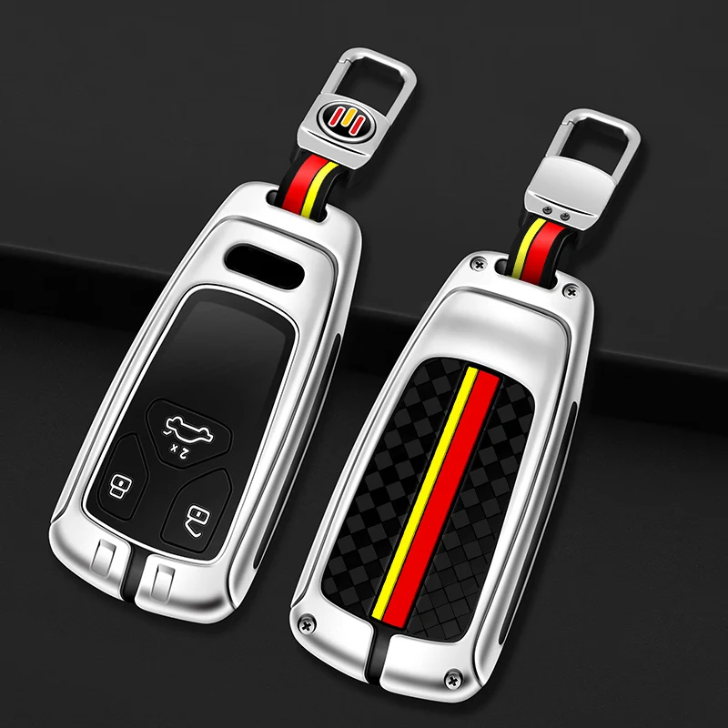 

Metal Car Remote Key Case Cover Shell Fob Keychain For Audi A6 A5 Q7 S4 S5 A4 B9 A4L A6L 4m TT TTS RS 8S S7 8W Coupe Accessories