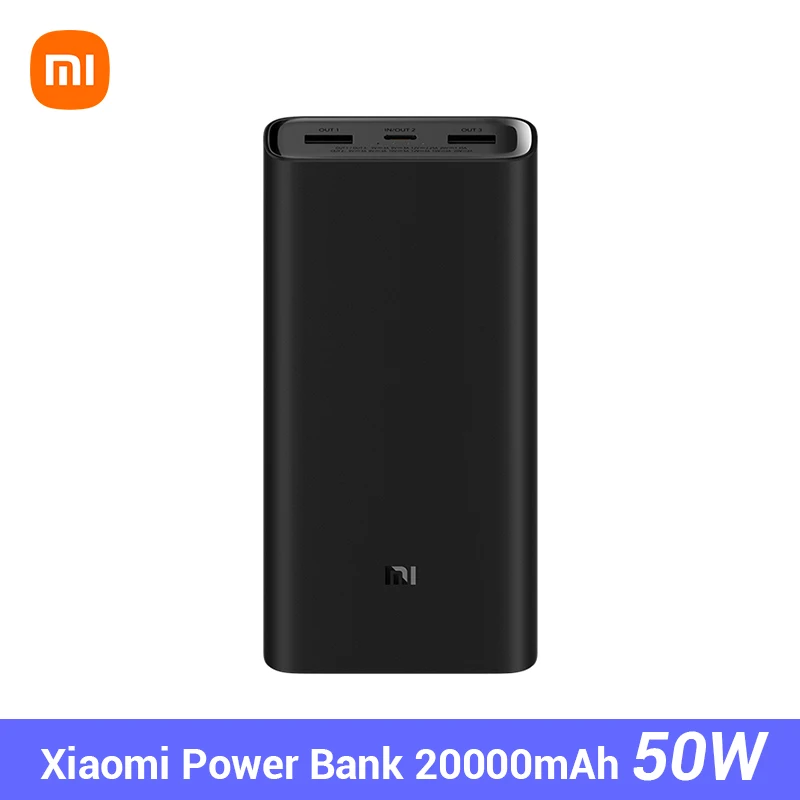 

Внешний аккумулятор Xiaomi Power Bank 3, 20000 мАч, 50 Вт, PB200SZM, 3 USB Type-C, быстрая зарядка, портативный внешний аккумулятор Mi, внешний аккумулятор 20000