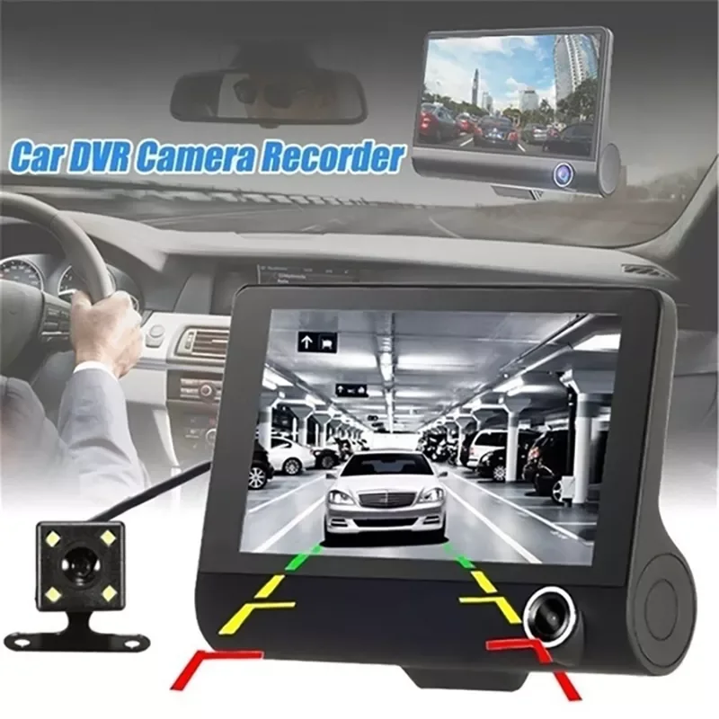 

G-Sensor Dash Cam 1080P FHD DVR Car Driving Recorder 4" LCD Screen 170°Wide Angle Parking 4.0 Inch Dash Camera Dual Lens