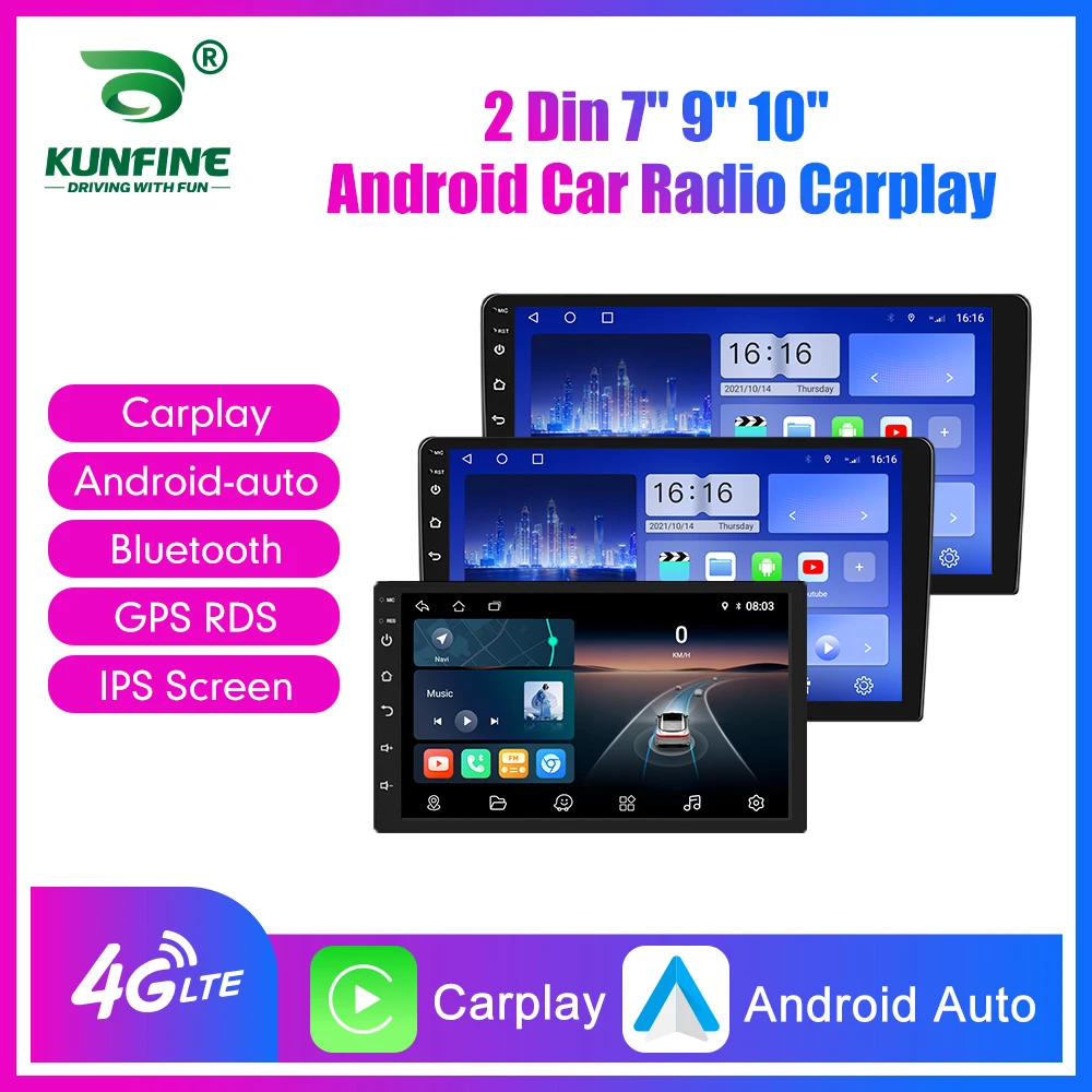 2 Din Автомобильный радиоприемник Carplay Android Auto 7 9 10 дюймов 4G 64G Универсальный