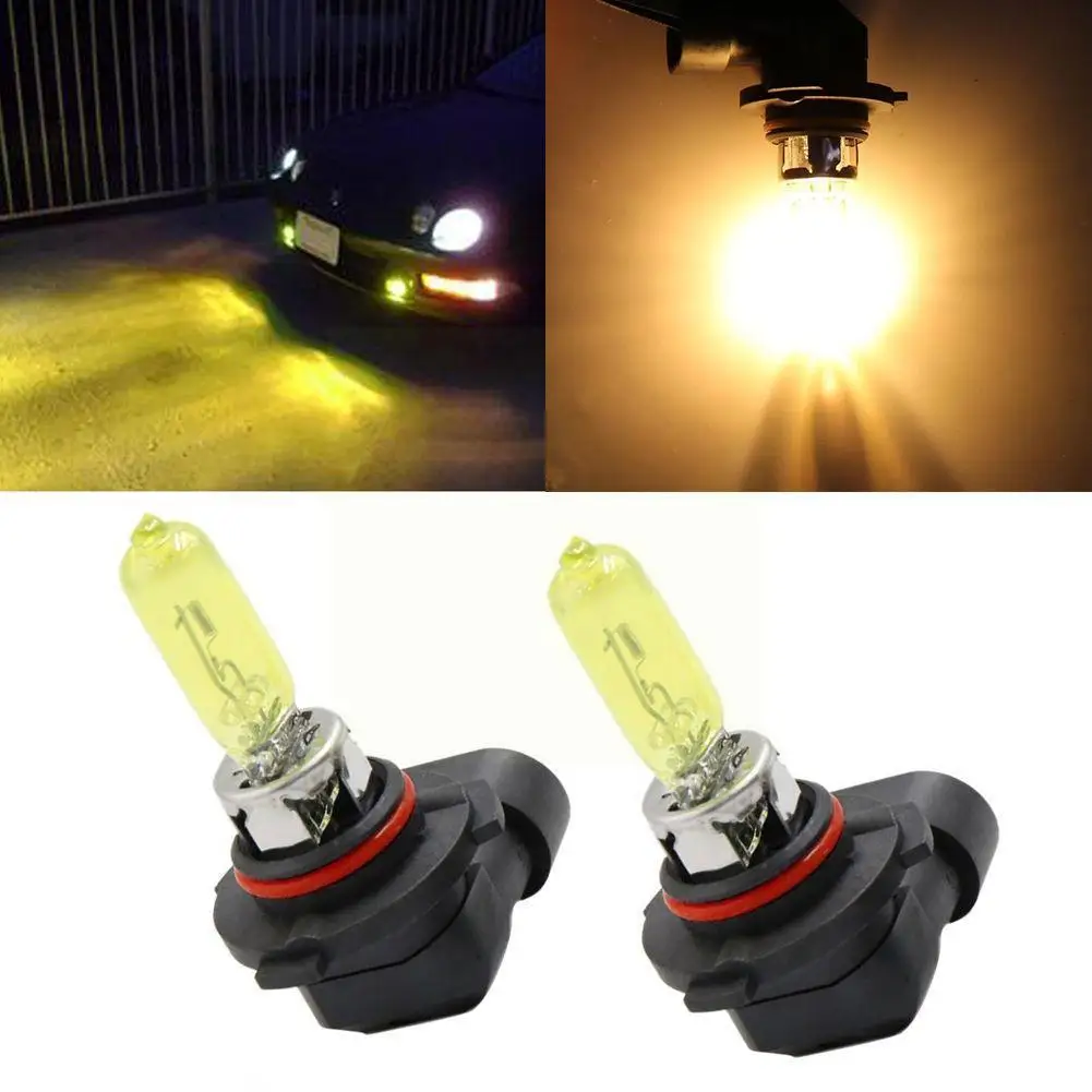 

1pcs 9005 Hb3 Car Halogen Light 60w Yellow Glass Fog P20d Bulb Automotive Lamps C8 Xenon Car Headlights Auto Gas Styling Z1q3