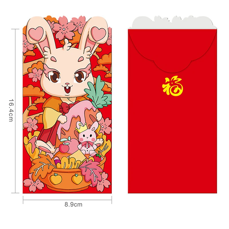6 шт. свадебные подарочные пакеты 2023 красные конверты с кроликом - купить по