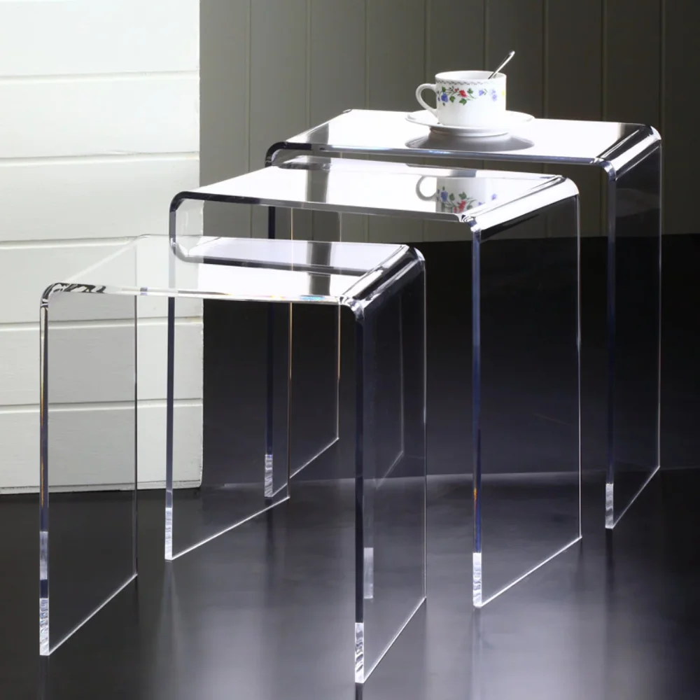 

Fox Hill Trading Acrylic Nesting Side Tables -Set of 3
