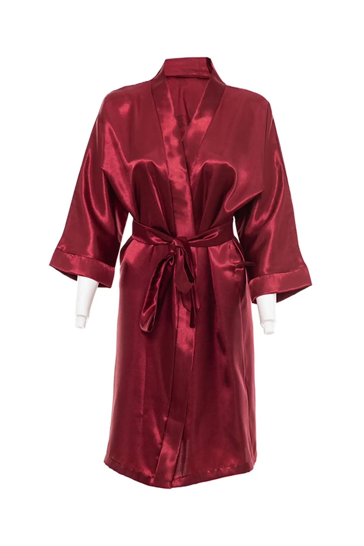

Бордовая атласная повязка для невесты и невесты с гусиными рукавами, средней длины, со шнуровкой, плоская Домашняя одежда с поясом на руку 3/4