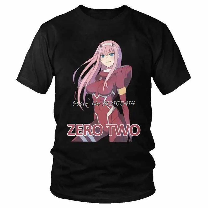 

Футболка Zero Two Strelitzia Мужская новинка футболка Дарлинг в Фране Манга Аниме футболки хлопковые футболки уличная одежда Харадзюку