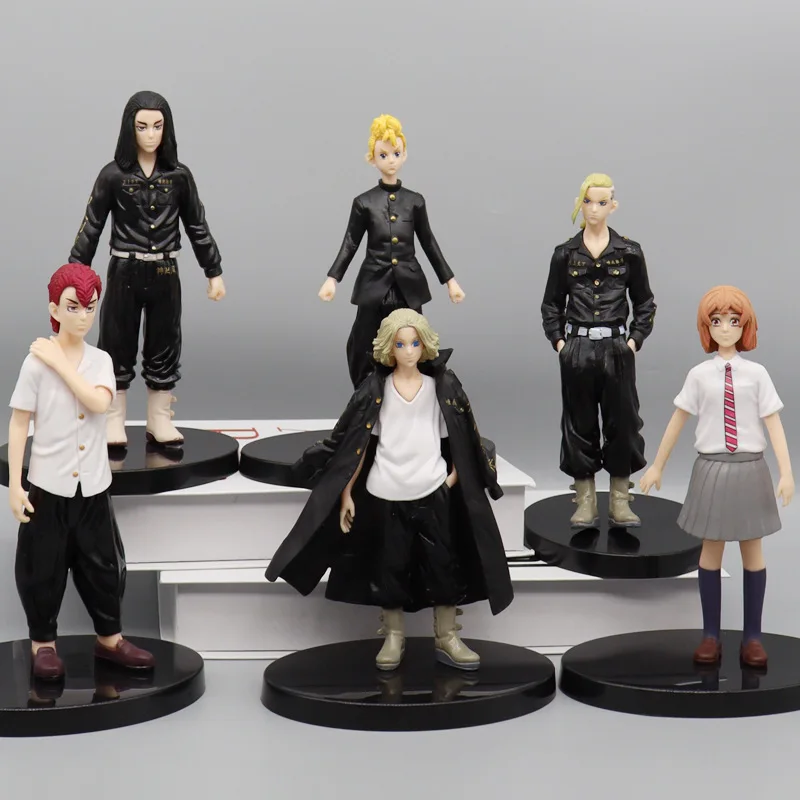 

Tokyo Revengers Toys Anime Hanagaki Takemichi Mikey Draken Matsuno Chifuyu Baji Keisuke Action Figure PVC Doll Collectible Decor