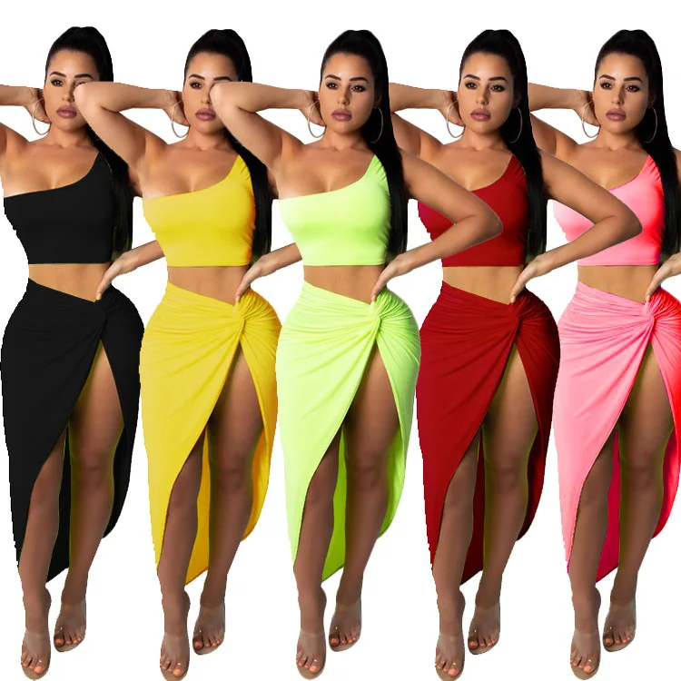 

Women Clothing Fold Pure Color Skirts Leisure Suit Two Piece Outfit Tunic Beach Long Pareo Praia Ladies Dresses And Swimming