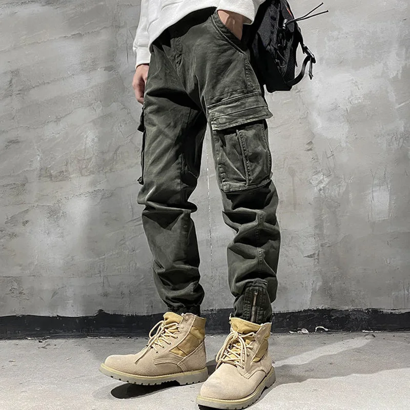 Брюки-карго мужские в стиле Харадзюку модные мешковатые тактические штаны