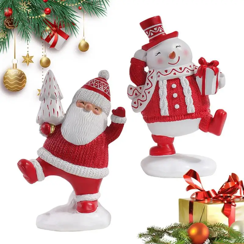 

Статуя из смолы Rudolf, статуэтки и миниатюры Санта-Клауса, снеговика, коллекция персонажей, декоративные украшения для дома, рождественские украшения