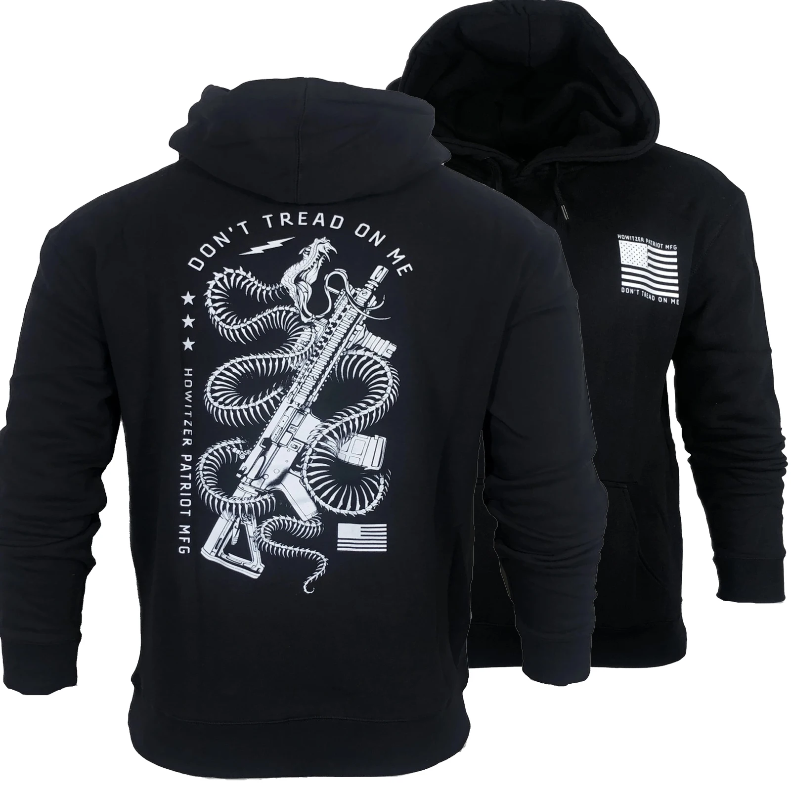 

Don't Tread on Me. Skeleton Snake Coiled Rifle Patriot Tactical Training Pullover Hoodie New 100% Cotton Casual Mens Clother