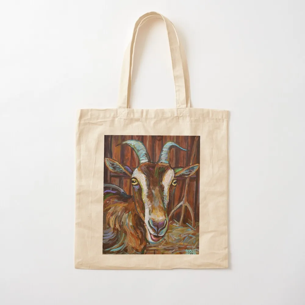 Dairy Goat in a Barn by Robert Phelps Tote Bag Женские сумки Холщовая сумка-тоут Женская сумка-шоппер