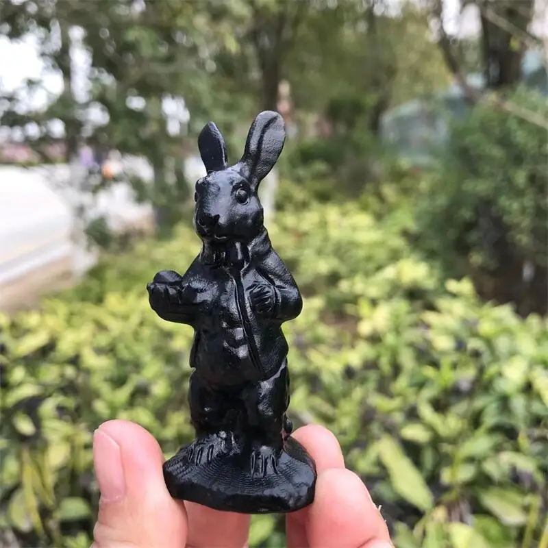 1 шт. статуэтка из натурального черного обсидиана 7 см