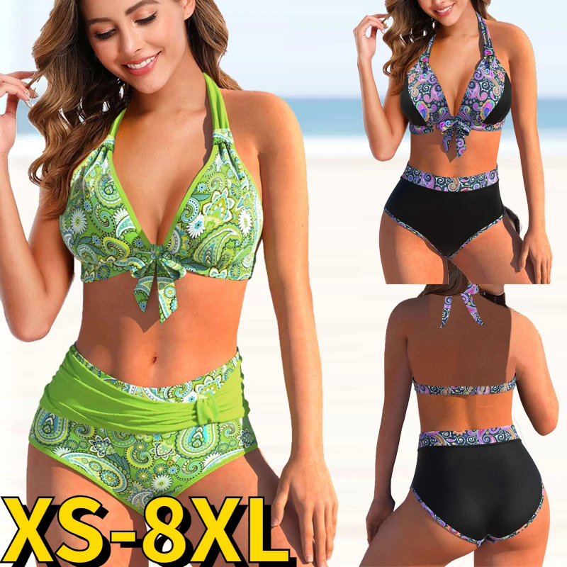 

2023 Female Summer Swimsuit Two Piece Bikini Set Beachwear Swim Suit Women Sexy Bikini Printing Swimwear Bathing Suit XS-8XL