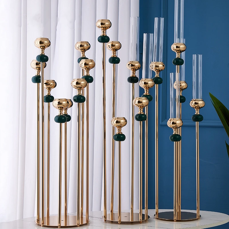 

8 Heads Candelabra Candle Holders Metal Candlesticks Stands Wedding Table Centerpieces Road Lead Party Decor