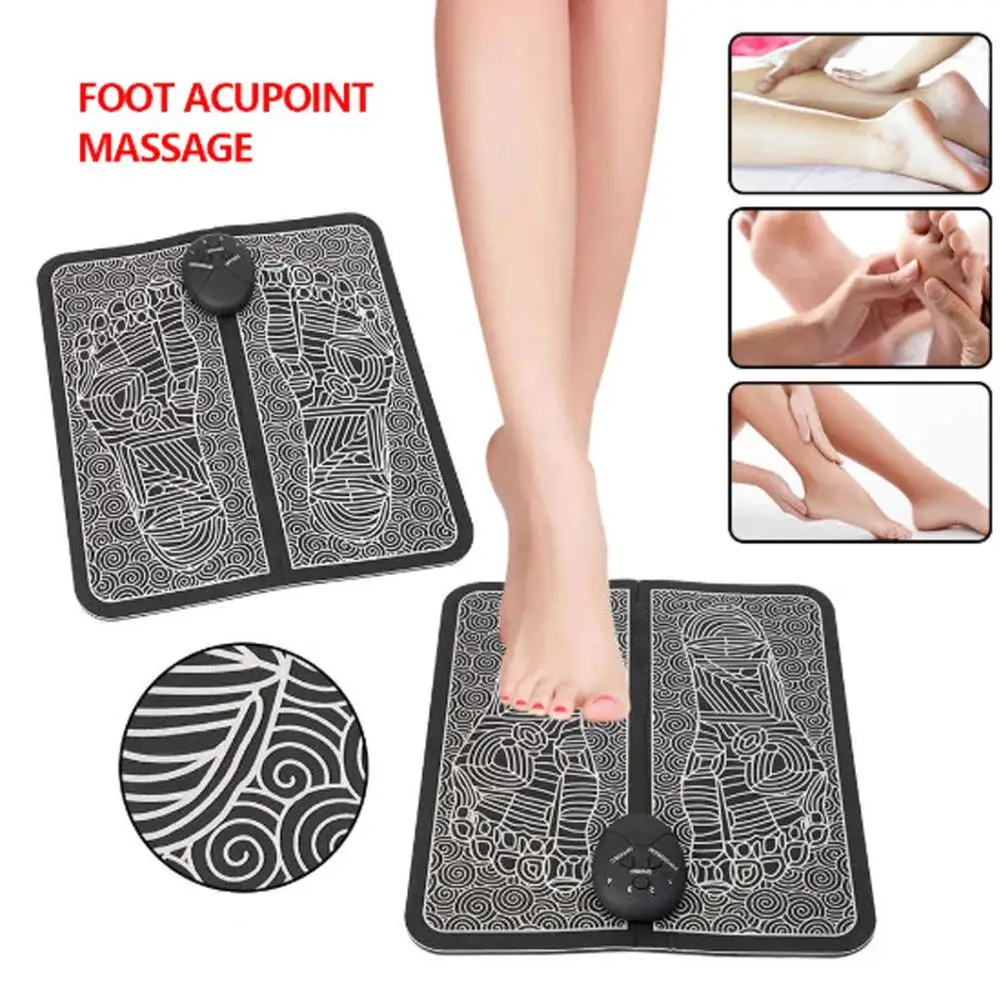 

Leather Electric Foot Massage Mat Soft Comfortable Portable Rechargeable Multifunctional Ems Foot Massager