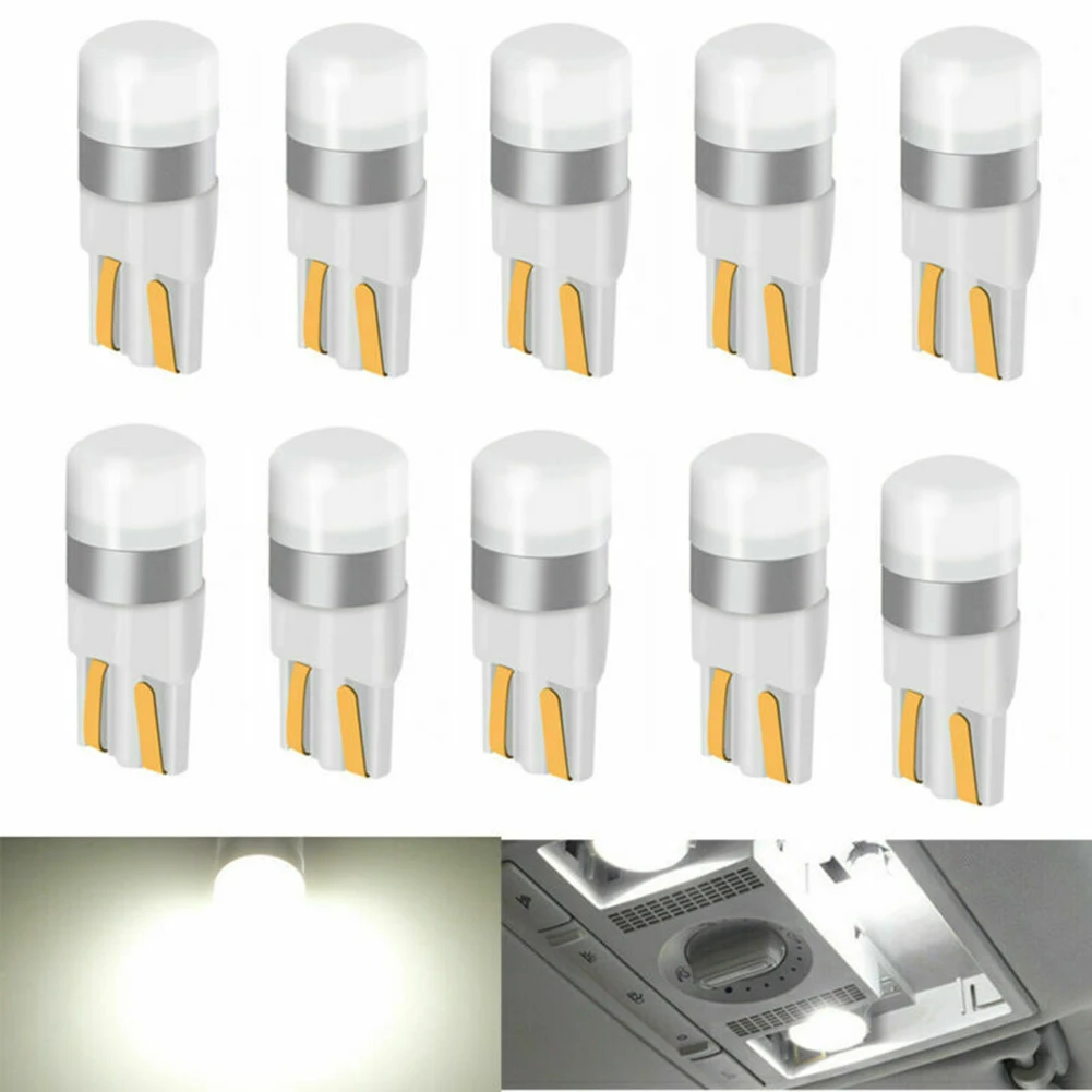 

10x DC 12V 200lm стеклянная основа T10 W 5W LED 3030 1SMD внутренняя парковочная лампа автомобисветильник льник для чтения Запасная часть