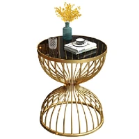 light luxury corner table marble iron side table balcony small round table bedside cabinet creative small coffee table