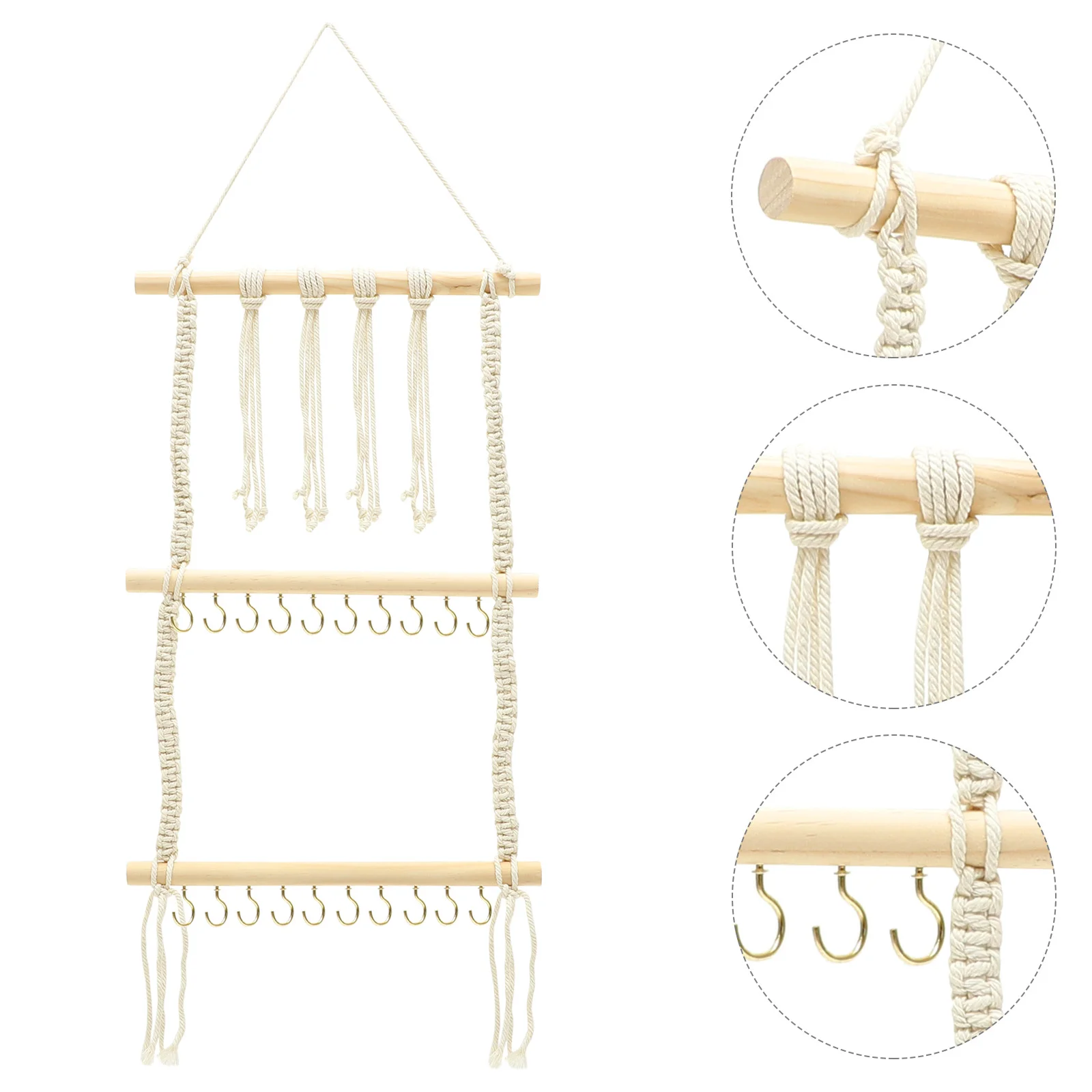 

Wall Hanging Shelf Storage Rack Hair Decor Holder Kids Hangers Headband Bow Organizer Clips Wood Hairpin Child Boho Decorations